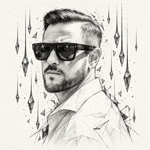 Tuschporträtt av Tomas Davies